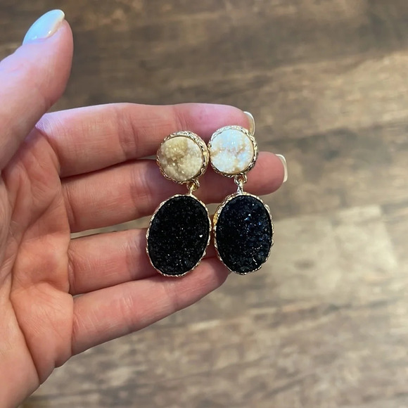 ORAL Drop Zinc Stone Earrings New. - Picture 4 of 5